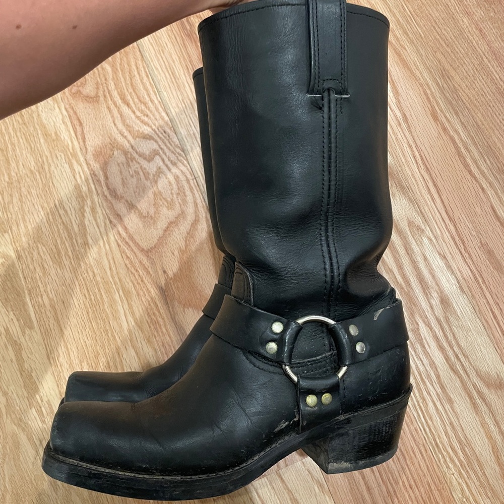 Frye harness boot 12” L womens 7.5 black leather